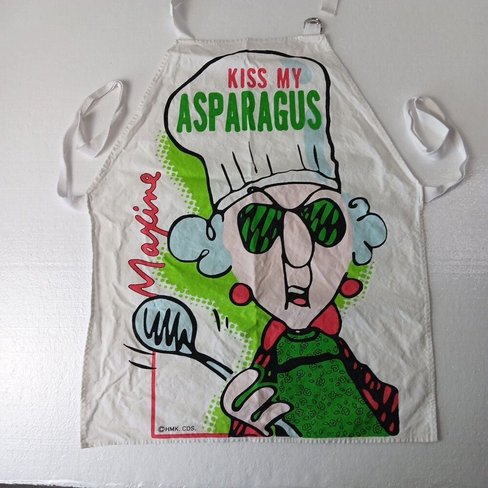 Maxine Hallmark Keepsake Apron Kiss My Asparagus Sassy Novelty Graphic